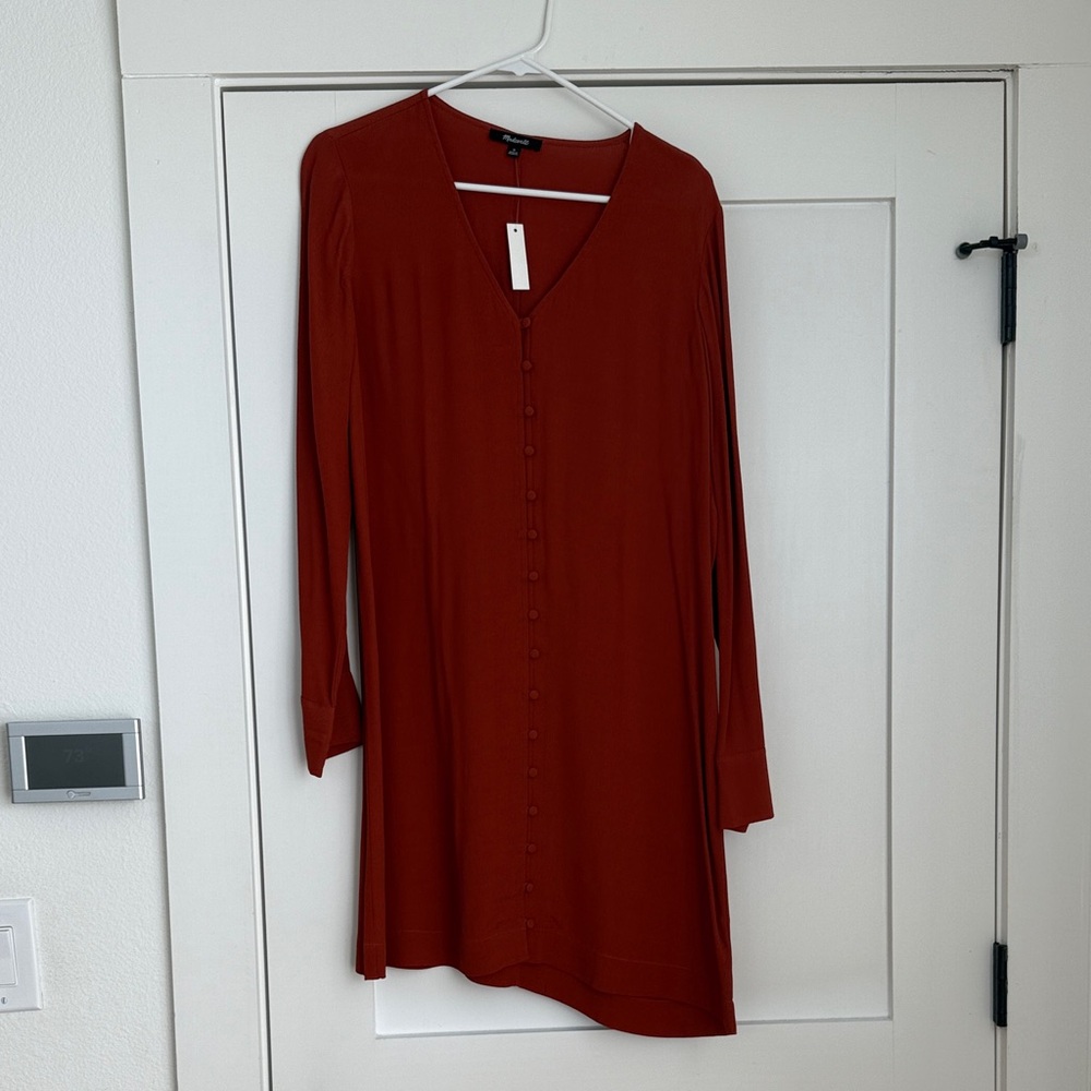 NWT Madewell Button Front Crepe Dress
